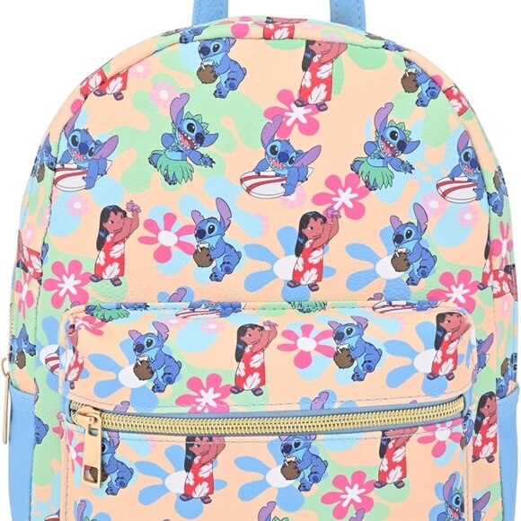 Disney Stitch Mini Backpack PU Leather 10 inch Unisex Shoulder Purse for Women M - Picture 1 of 6